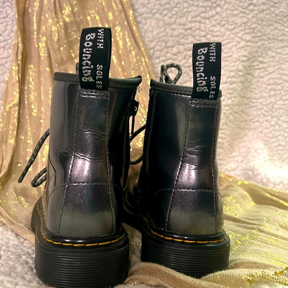 Doc Martens boots- metallic grey, size 1